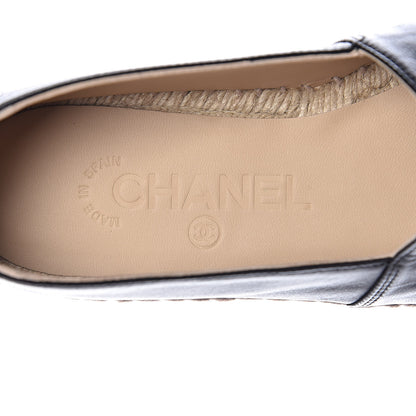Chanel Lambskin CC Espadrilles 37 Black 6 of 11