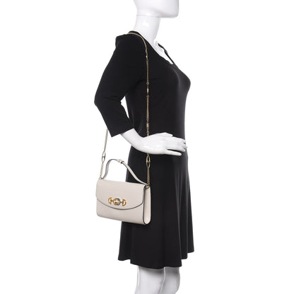 Gucci Shibuya Calfskin Small Zumi Top Handle Shoulder Bag Mystic White 2 of 10
