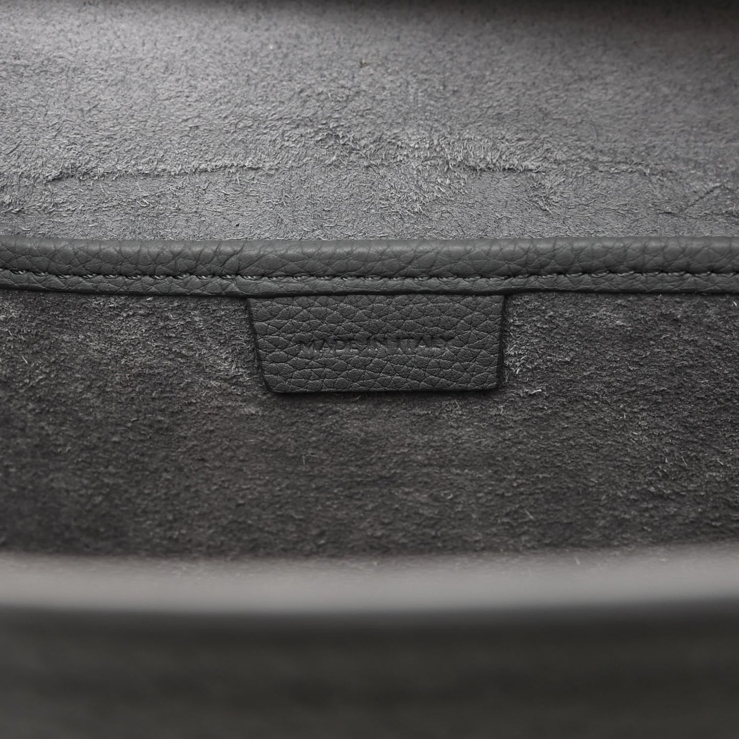 Drummed Calfskin Nano Luggage Kohl