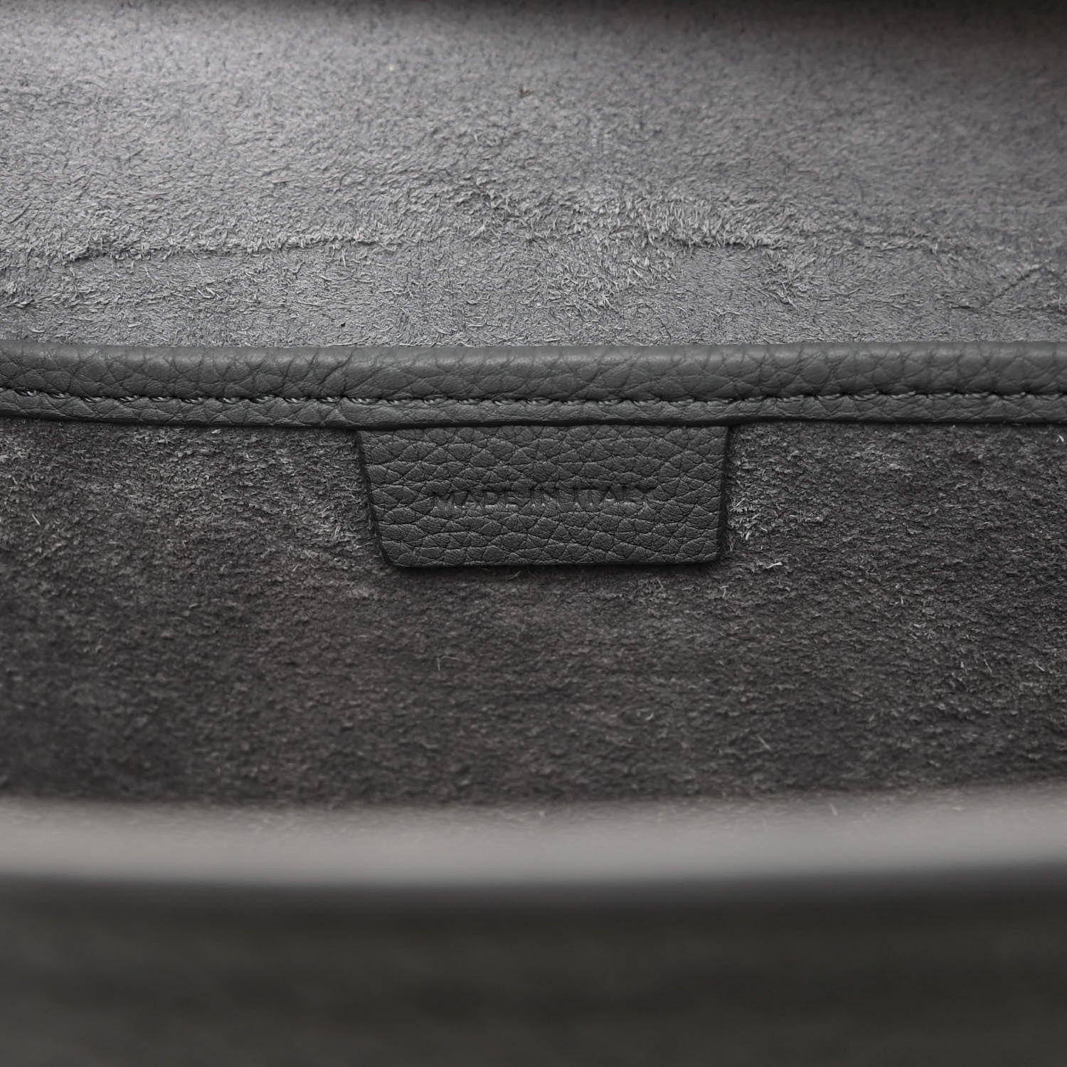Celine Drummed Calfskin Nano Luggage Kohl 7 of 10