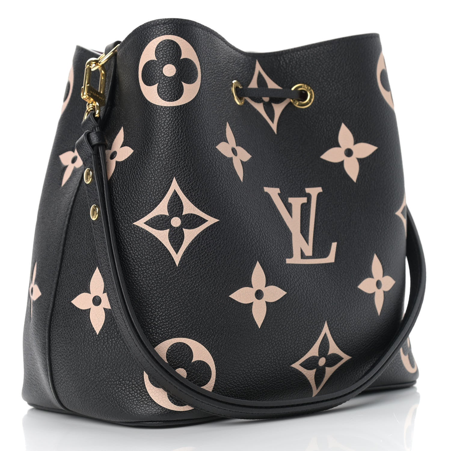 Louis Vuitton Empreinte Monogram Giant Neonoe MM Black Beige 4 of 10