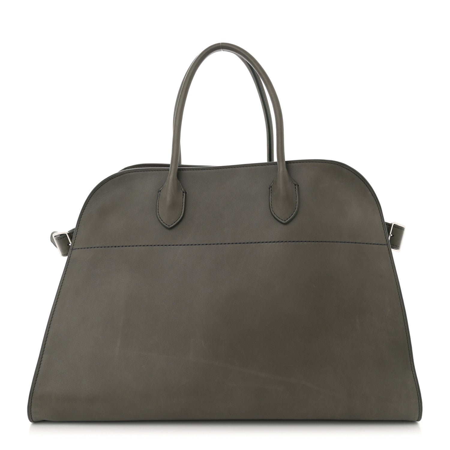 The Row Polished Saddle Calfskin Soft Margaux 15 Koala Grey 1 of 9
