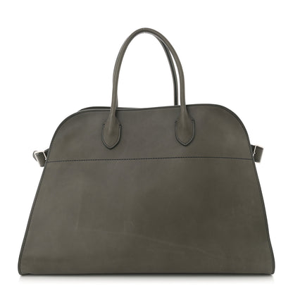 The Row Polished Saddle Calfskin Soft Margaux 15 Koala Grey 1 of 9