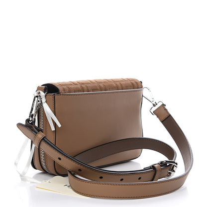 Fendi Vitello Grace Suede FF 1974 Embossed Mini Expandable Flap Bag Sand Sughero 2 of 9