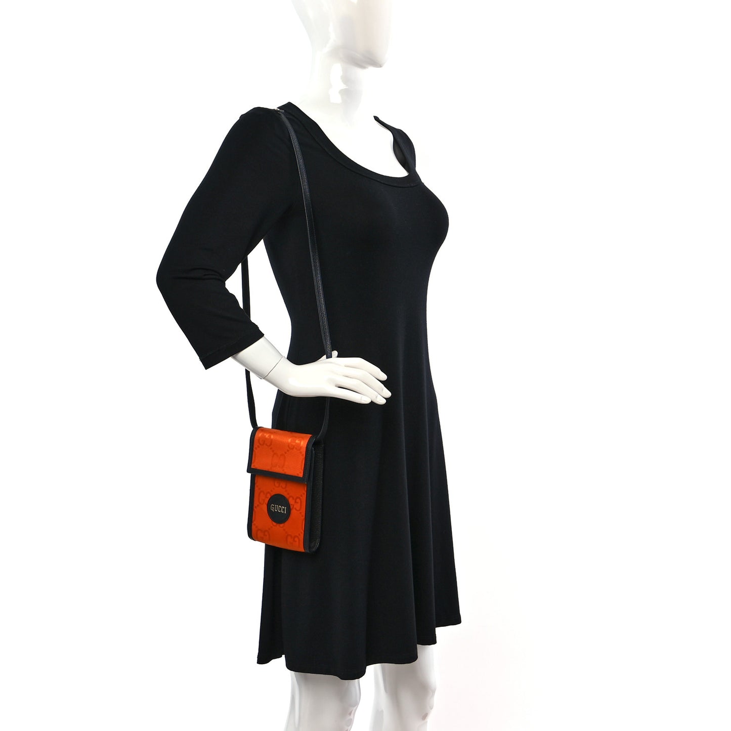 Econyl Nylon Monogram Off The Grid Crossbody Bag Carrot Orange Black