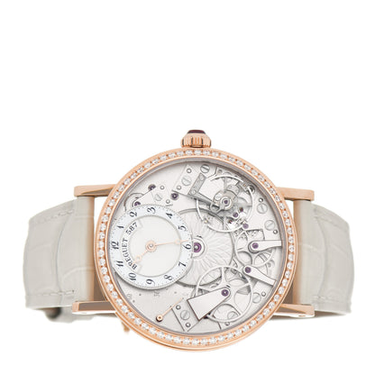 Breguet 18K Rose Gold Alligator Diamond Bezel 38mm Tradition Dame Skeleton Automatic Watch 7038BR/18/9V6 2 of 5