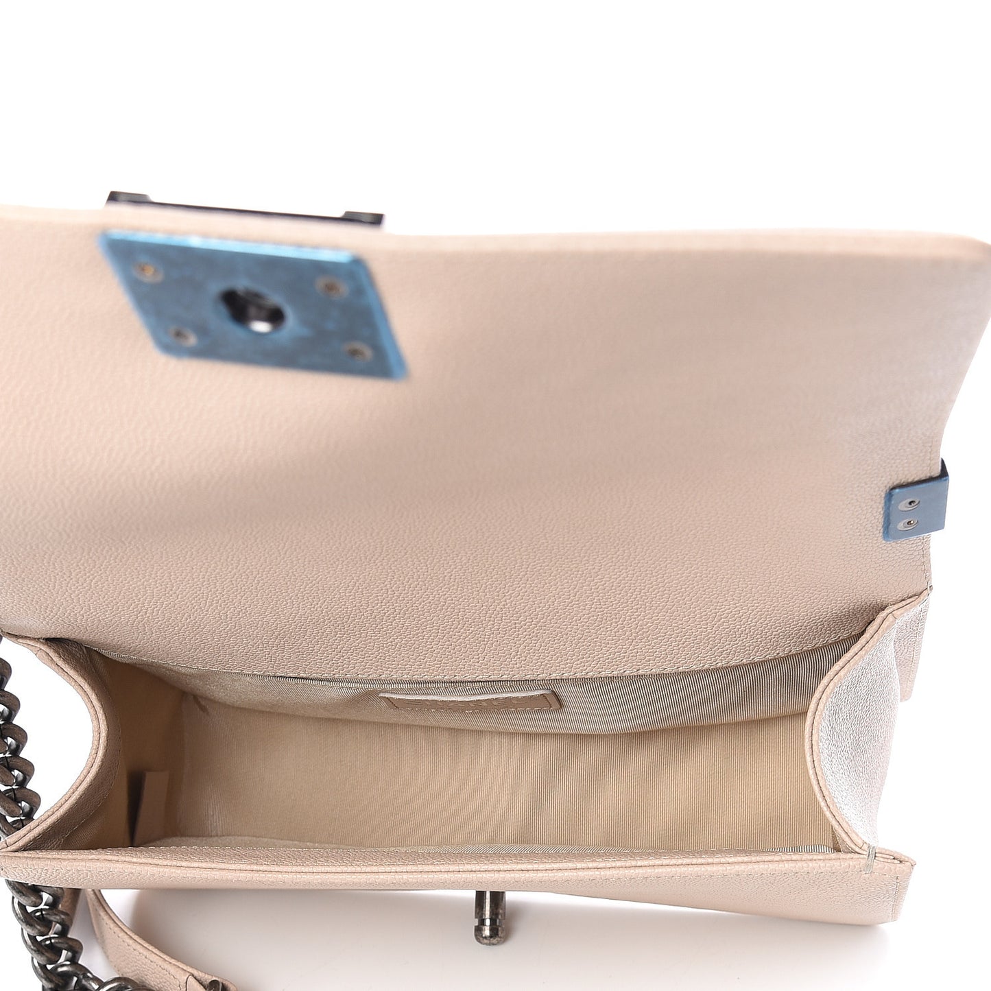 Caviar Quilted Medium Boy Flap Beige