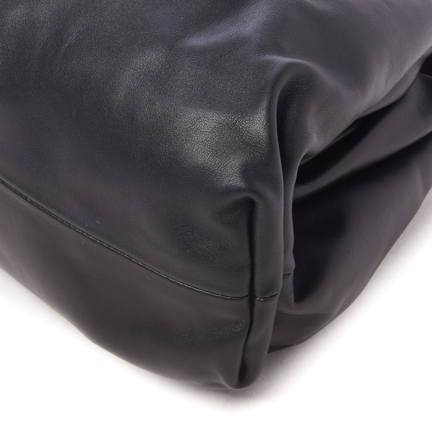 Smooth Butter Calf The Pouch Oversized Clutch Black