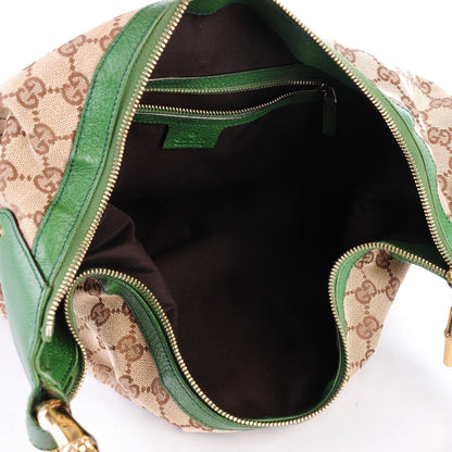 Gucci Monogram Web Bamboo Ring Hobo Green 5 of 8