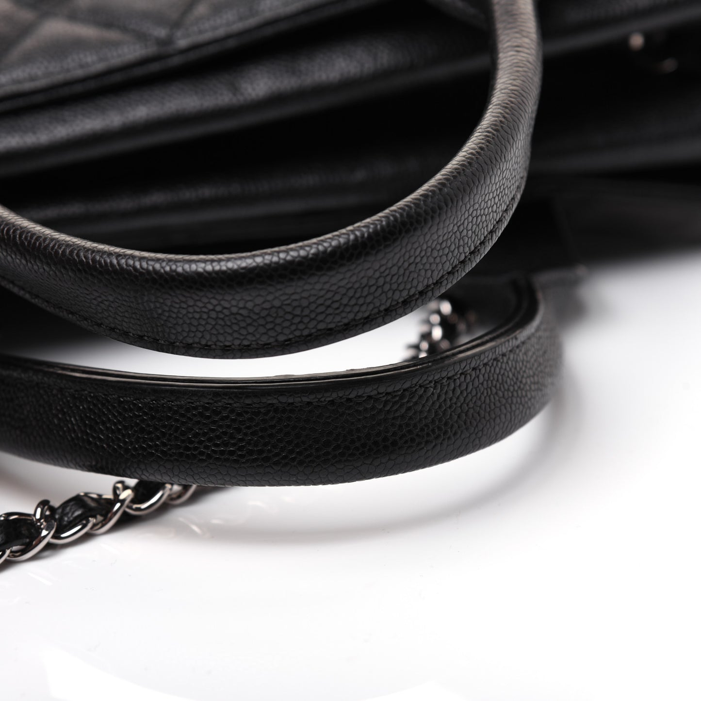 Caviar Quilted Urban Companion Top Handle Shopping Tote Black