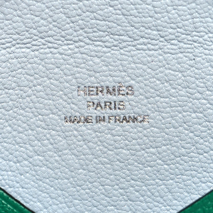 Hermes Chevre Mysore Verso Calvi Card Case Menthe Bleu Brume 8 of 9