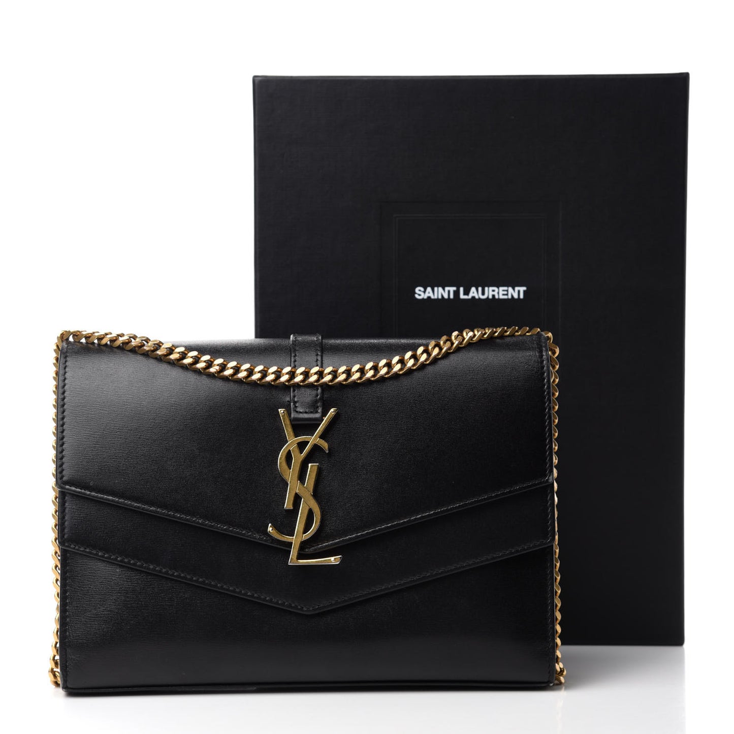 Smooth Calfskin Monogram Sulpice Chain Wallet Black