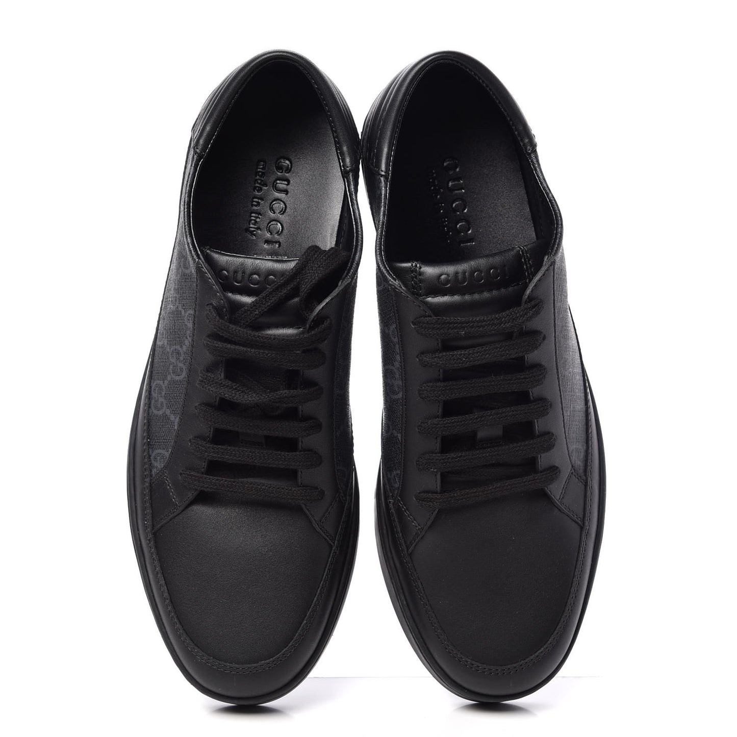 GG Supreme Monogram Mens Low Top Sneakers 8.5 Black