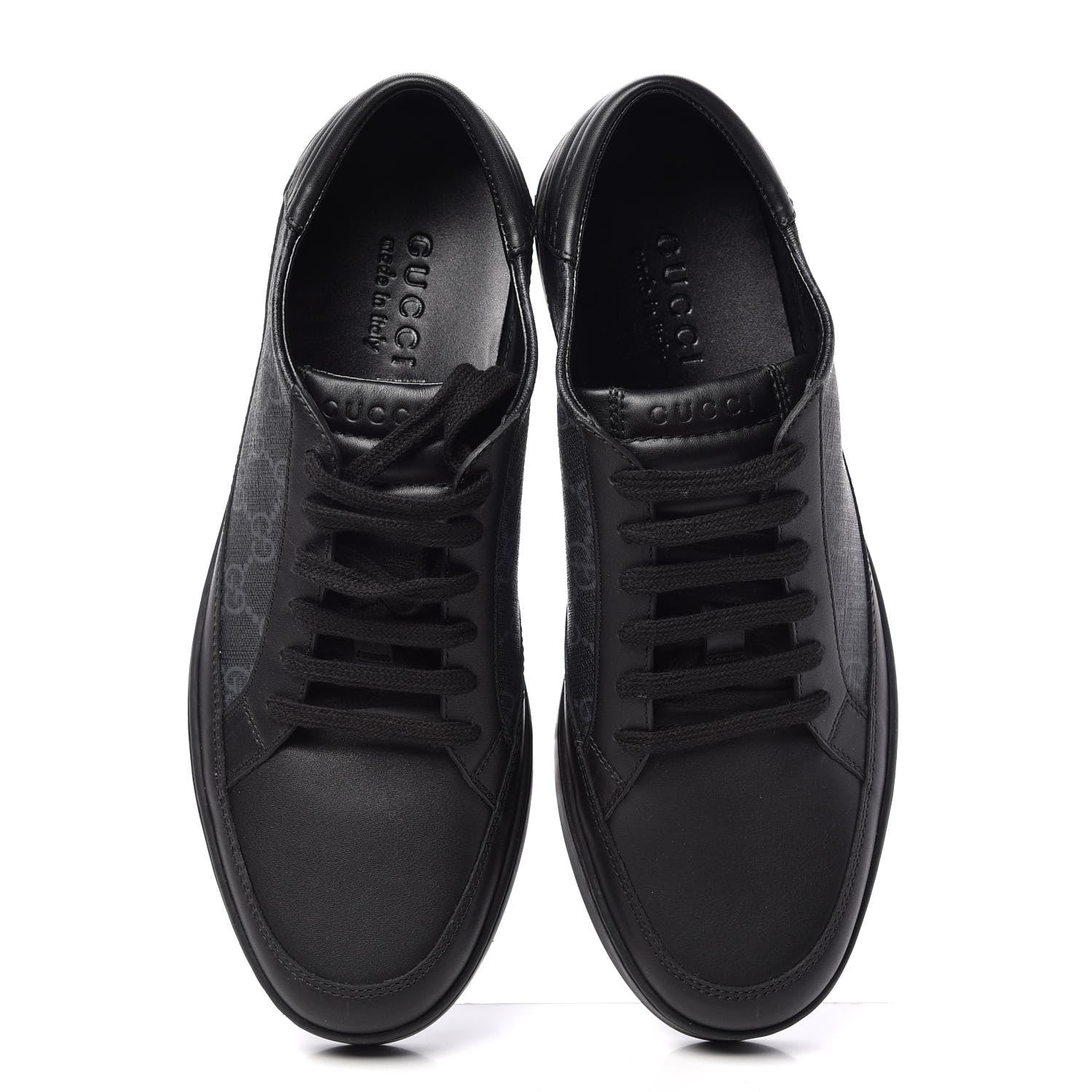 Gucci GG Supreme Monogram Mens Low Top Sneakers 8.5 Black 5 of 11
