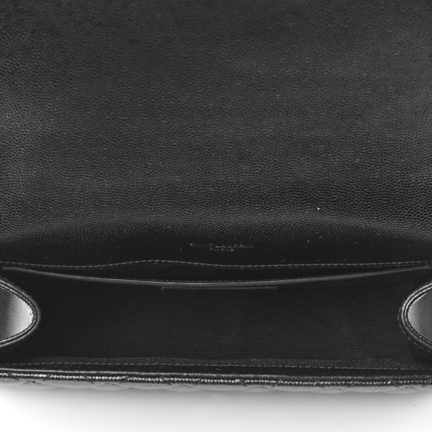 Saint Laurent Grain De Poudre Textured Mixed Matelasse Triquilt Medium Monogram Satchel Black 4 of 4