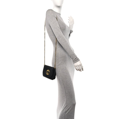 Gucci Pebbled Calfskin Small 1973 Chain Shoulder Bag Black 2 of 11