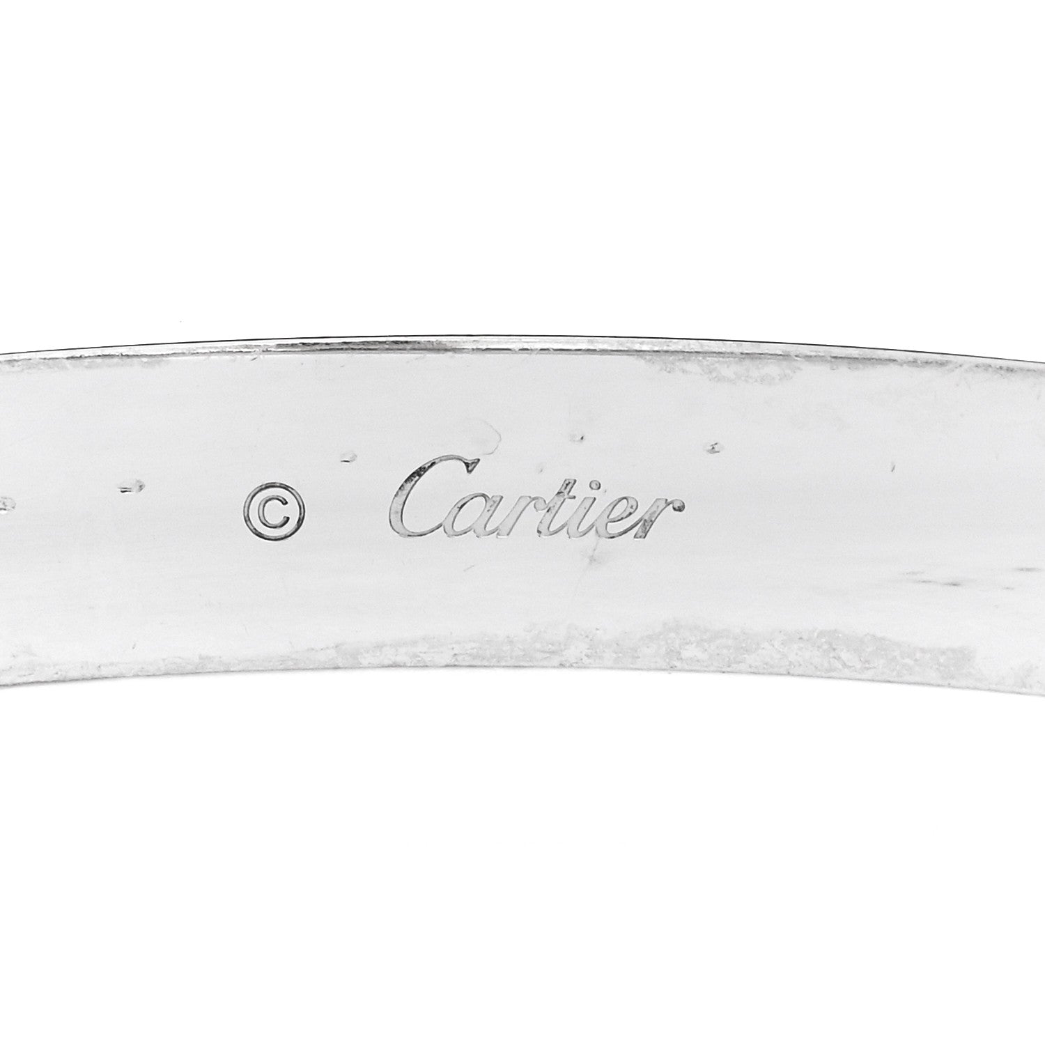 Cartier 18K White Gold 4 Diamond Love Bracelet 19 4 of 10
