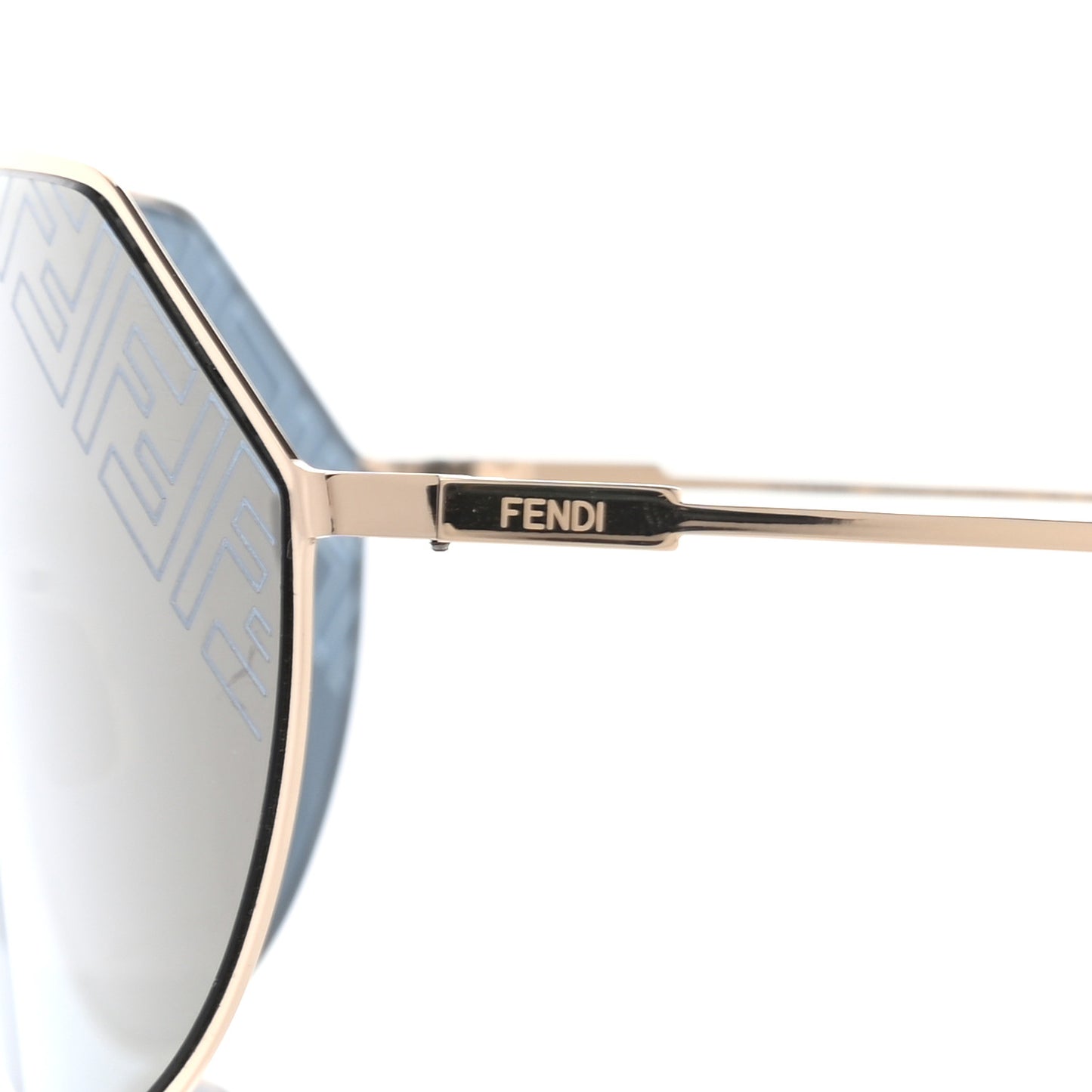 Metal Eyeline Aviator Sunglasses Gold FF M0074/S