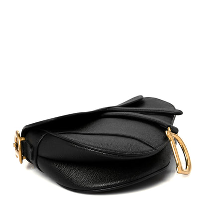 Christian Dior Grained Calfskin Saddle Bag Black 4 of 11