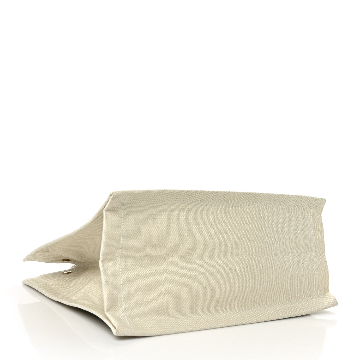 Saint Laurent Linen Calfskin Small Rive Gauche Tote Military Green Blanc Vintage 4 of 8