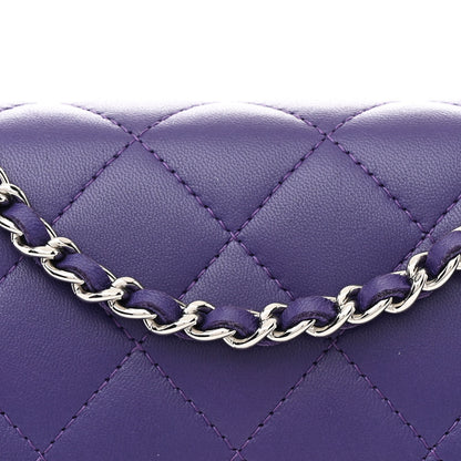 Chanel Lambskin Quilted Reissue Wallet On Chain WOC Purple 9 of 13