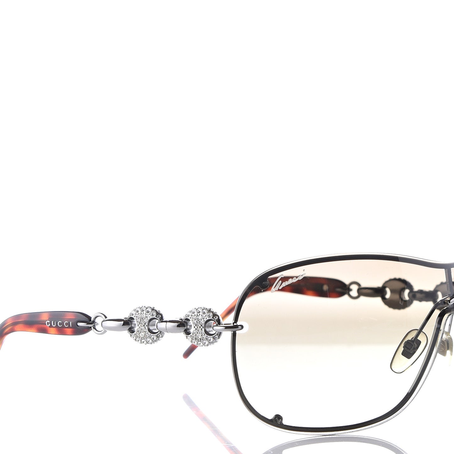 Crystal Marina Chain Shield Sunglasses GG4231S Tortoise