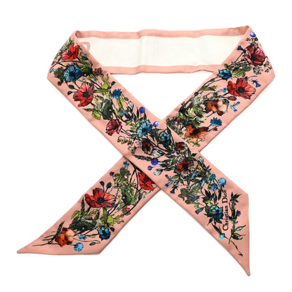 Christian Dior Silk Twill D-Millefiori Mitzah Scarf Pink Multicolor 1 of 5