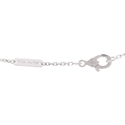 Van Cleef & Arpels 18K White Gold Chalcedony Vintage Alhambra Pendant Necklace 4 of 5