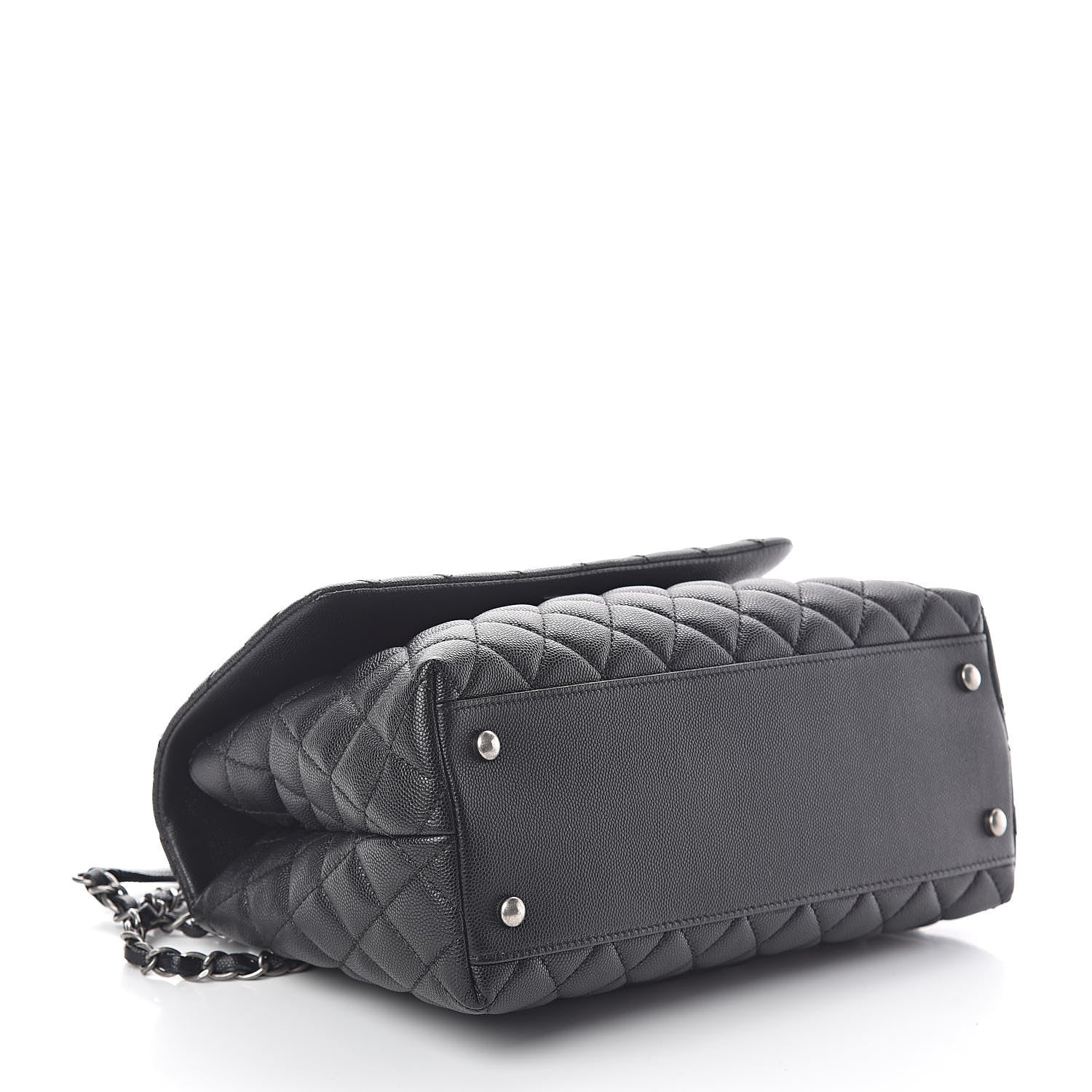 Chanel Caviar Lizard Quilted Small Coco Handle Flap Black 4 of 10