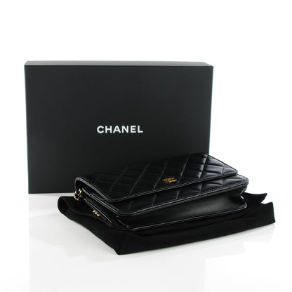 Chanel Lambskin Quilted Wallet On Chain WOC Black 4 of 7