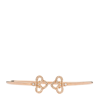 Tiffany 18K Rose Gold Diamond Fleur De Lis Wire Bracelet 1 of 3