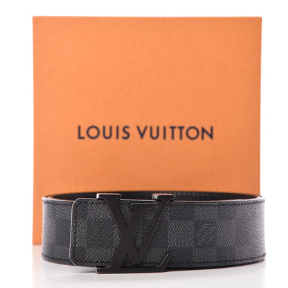 Louis Vuitton Damier Graphite LV Initiales Belt 85 34 7 of 7