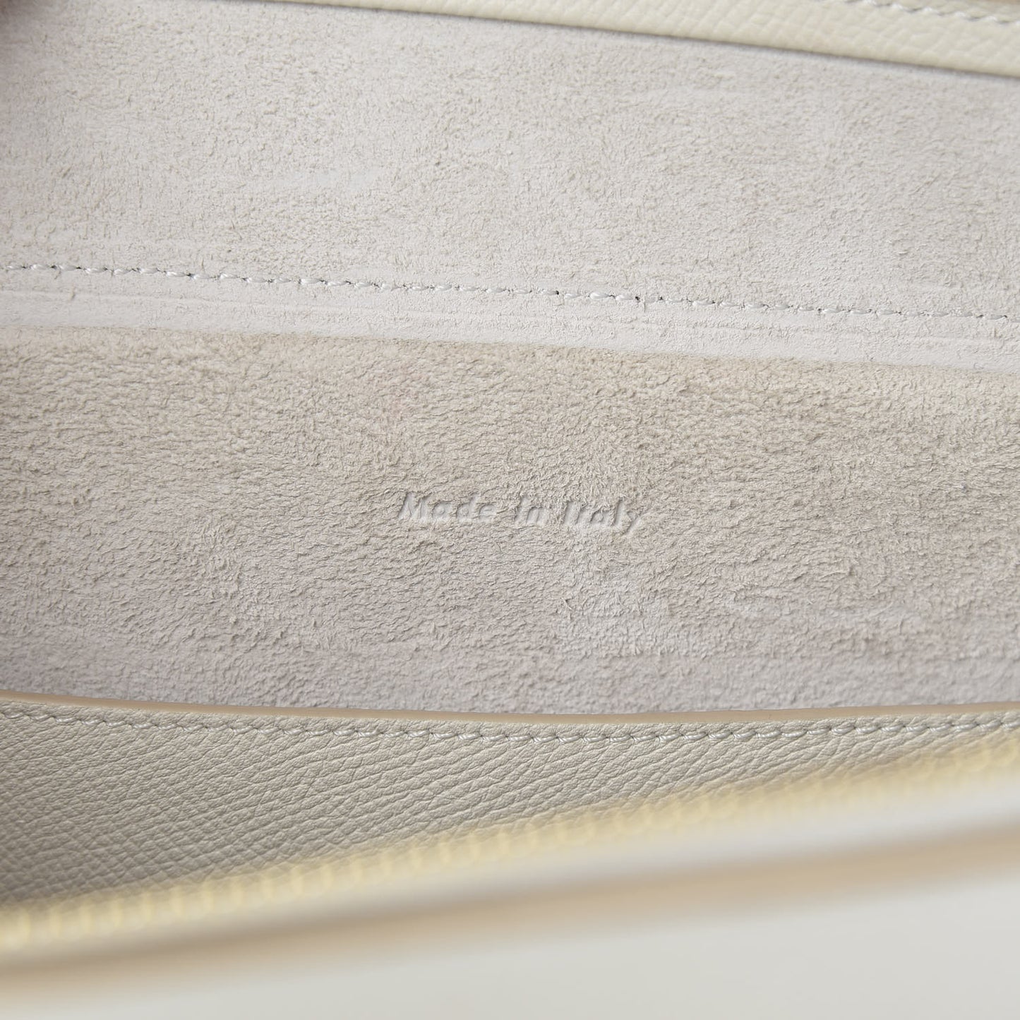 Grained Calfskin Micro Belt Bag White