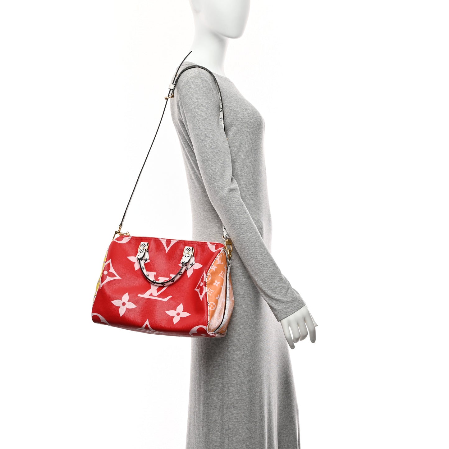 Monogram Giant Speedy Bandouliere 30 Rouge