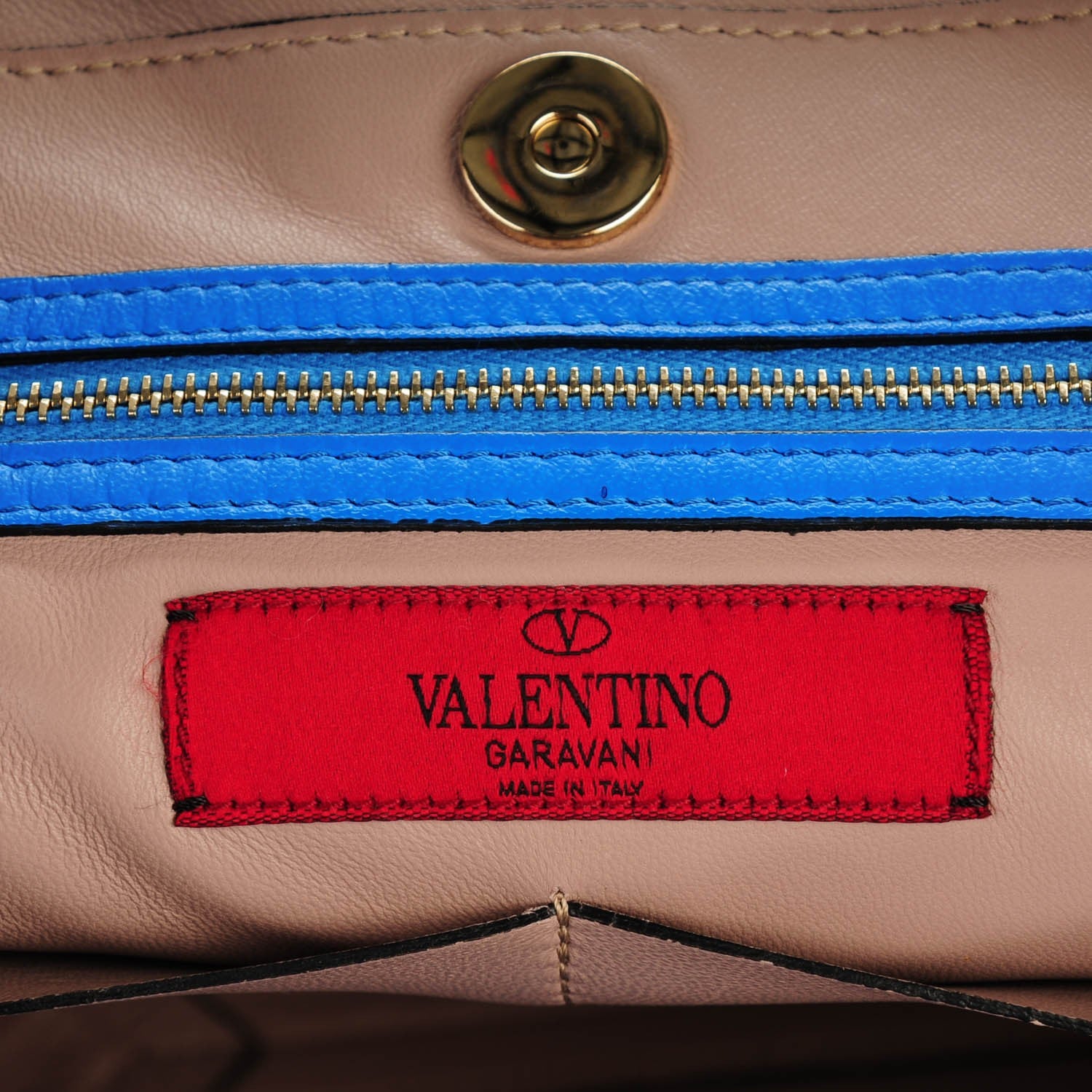 Valentino Garavani Nappa Medium Rockstud Soft Tote Blue Fluo 6 of 7