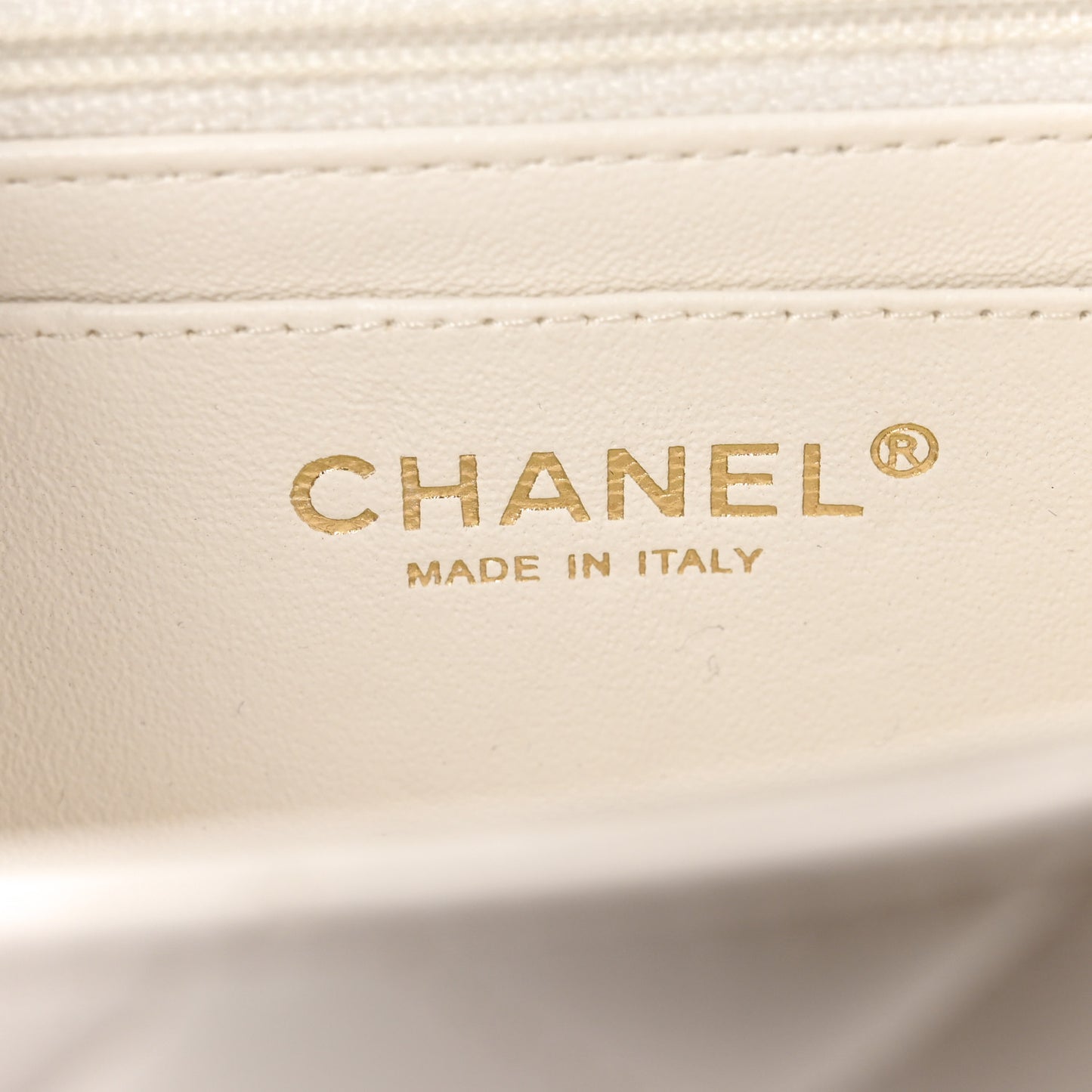 Lambskin Quilted Mini Rectangular Flap White