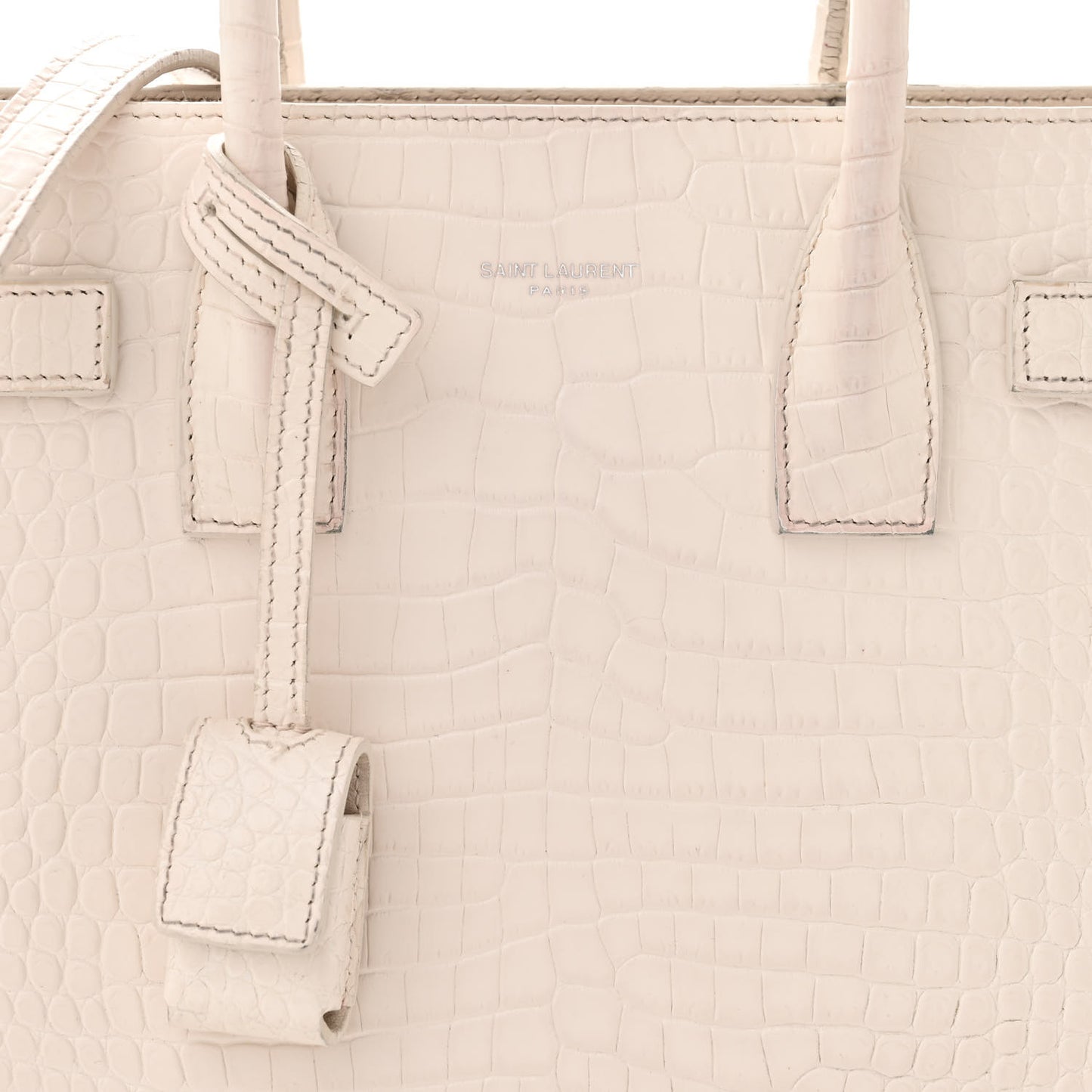 Calfskin Crocodile Embossed Baby Sac De Jour Crema Soft