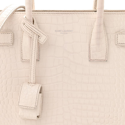 Saint Laurent Calfskin Crocodile Embossed Baby Sac De Jour Crema Soft 8 of 20