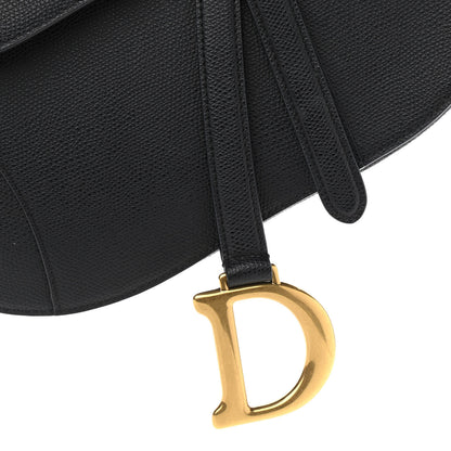 Christian Dior Grained Calfskin Saddle Bag Black 8 of 10