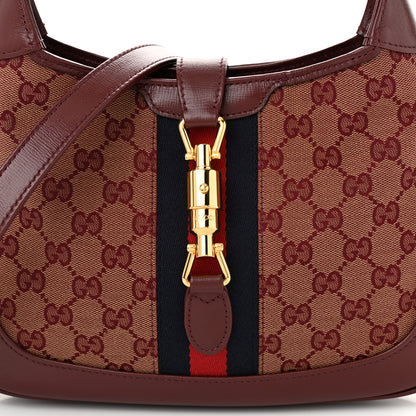 Gucci Monogram Azalea Calfskin Web Small Jackie 1961 Hobo Sahara Rubino Chardonnay 8 of 10