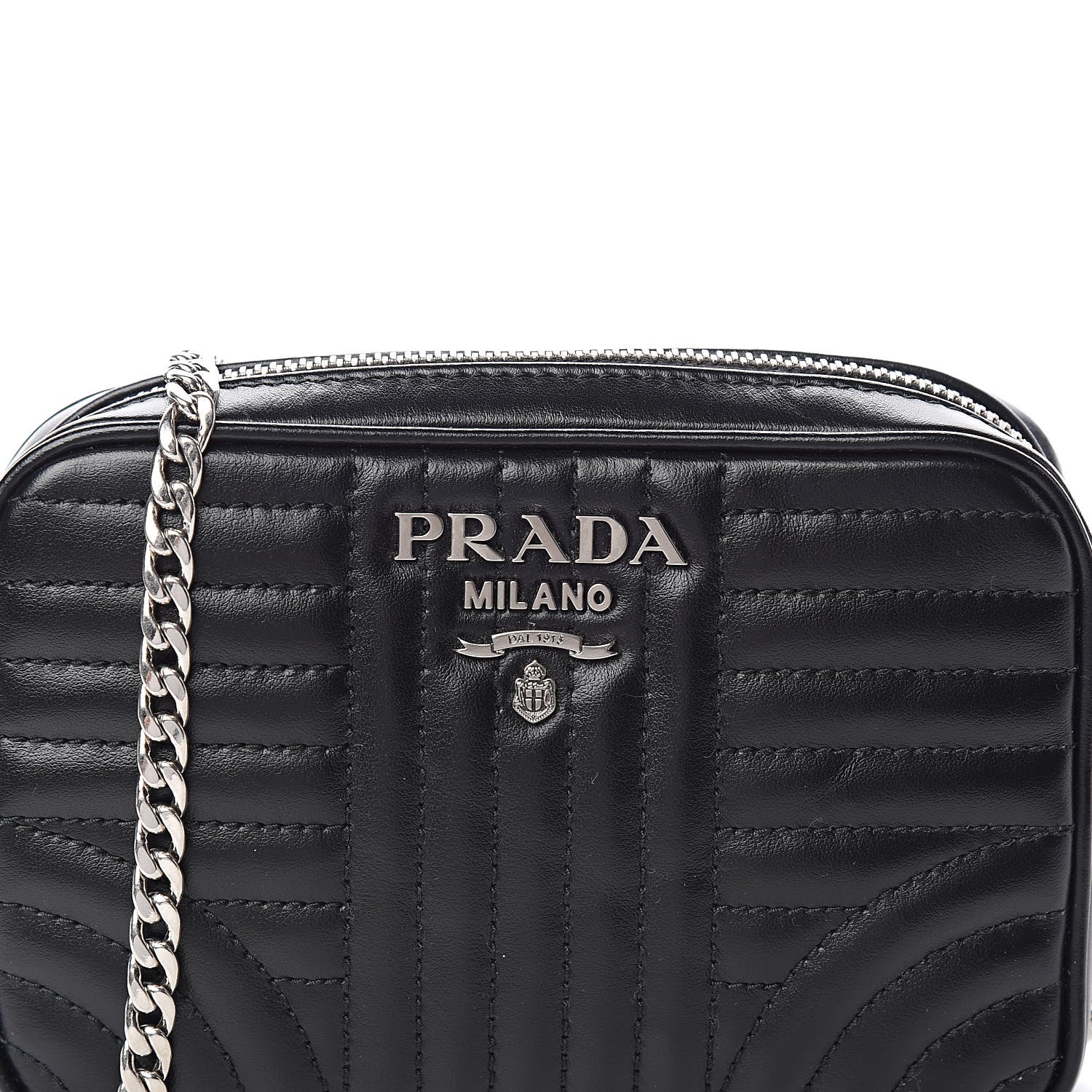 Prada Soft Calfskin Impunture Diagramme Belt Bag Black 9 of 9