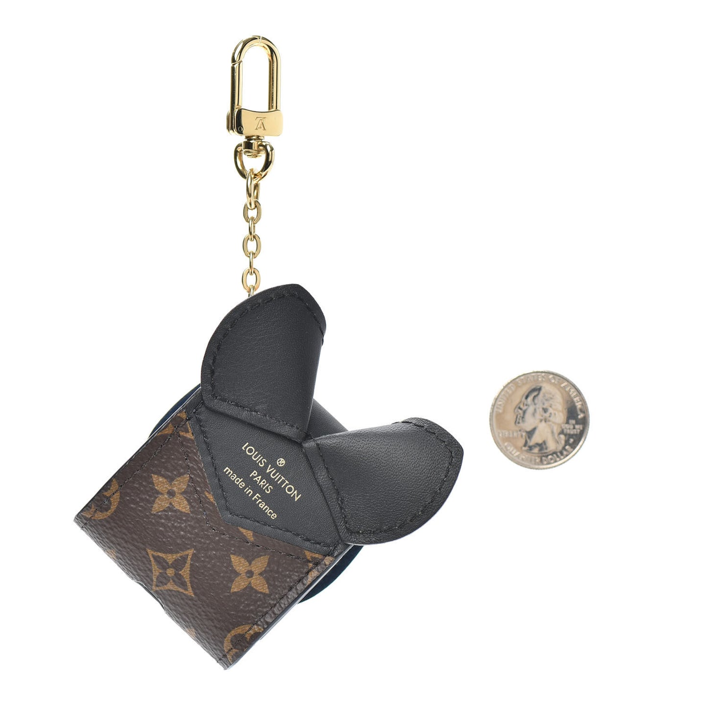 Monogram Cat Earphones Case Black