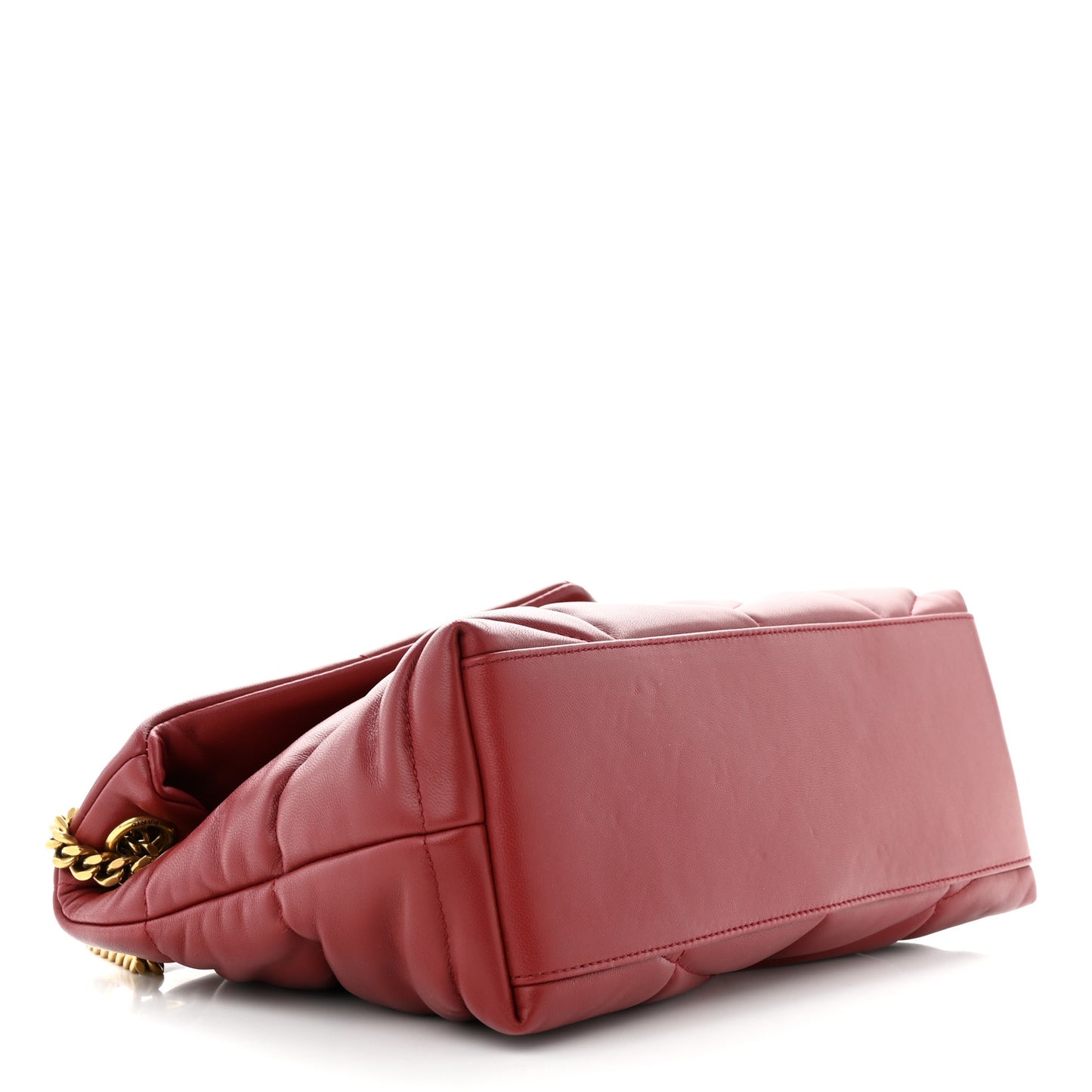 Lambskin Quilted Small Loulou Puffer Monogram Chain Satchel Red