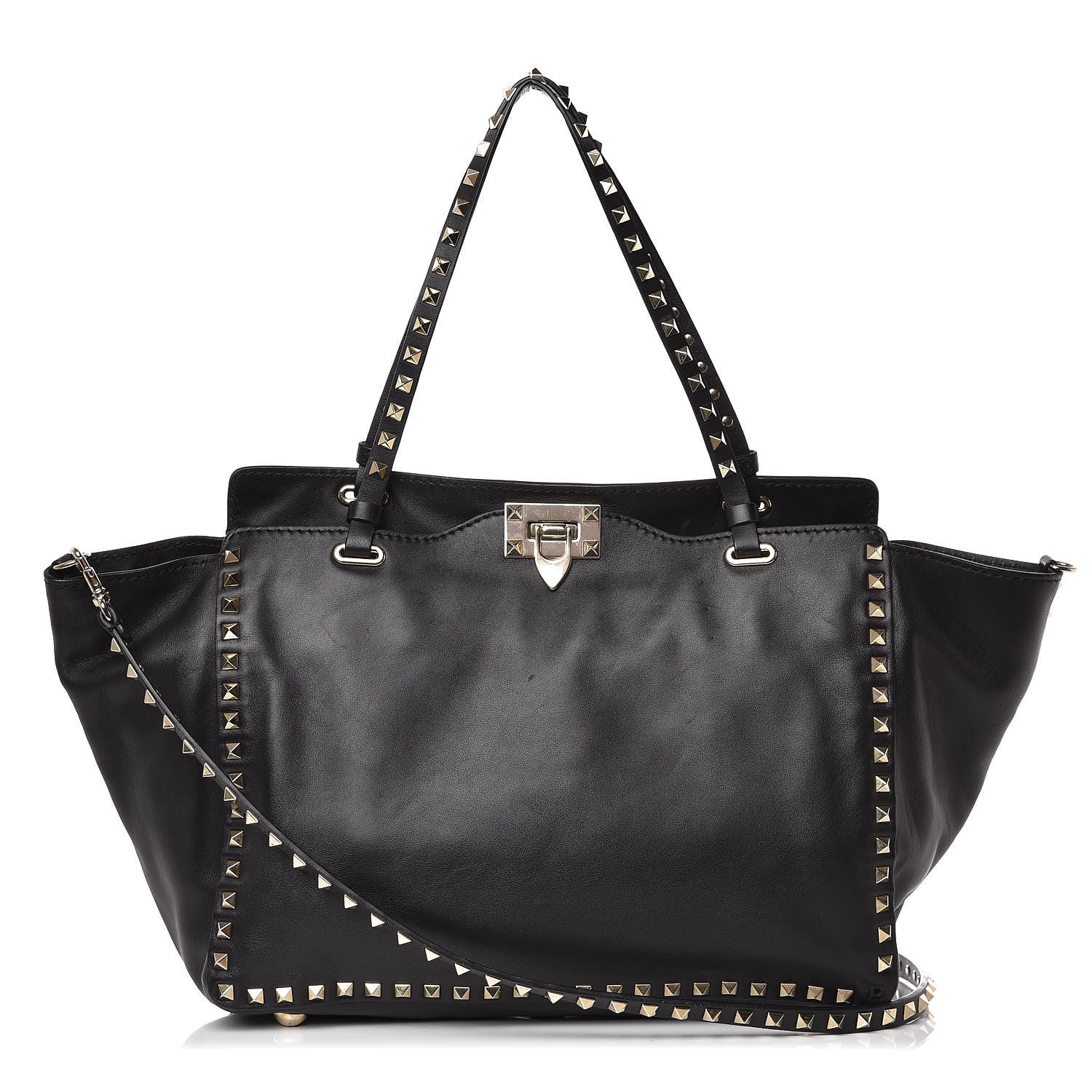 Valentino Garavani Vitello Medium Rockstud Tote Black 1 of 13