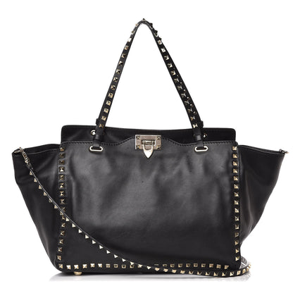 Valentino Garavani Vitello Medium Rockstud Tote Black 1 of 13