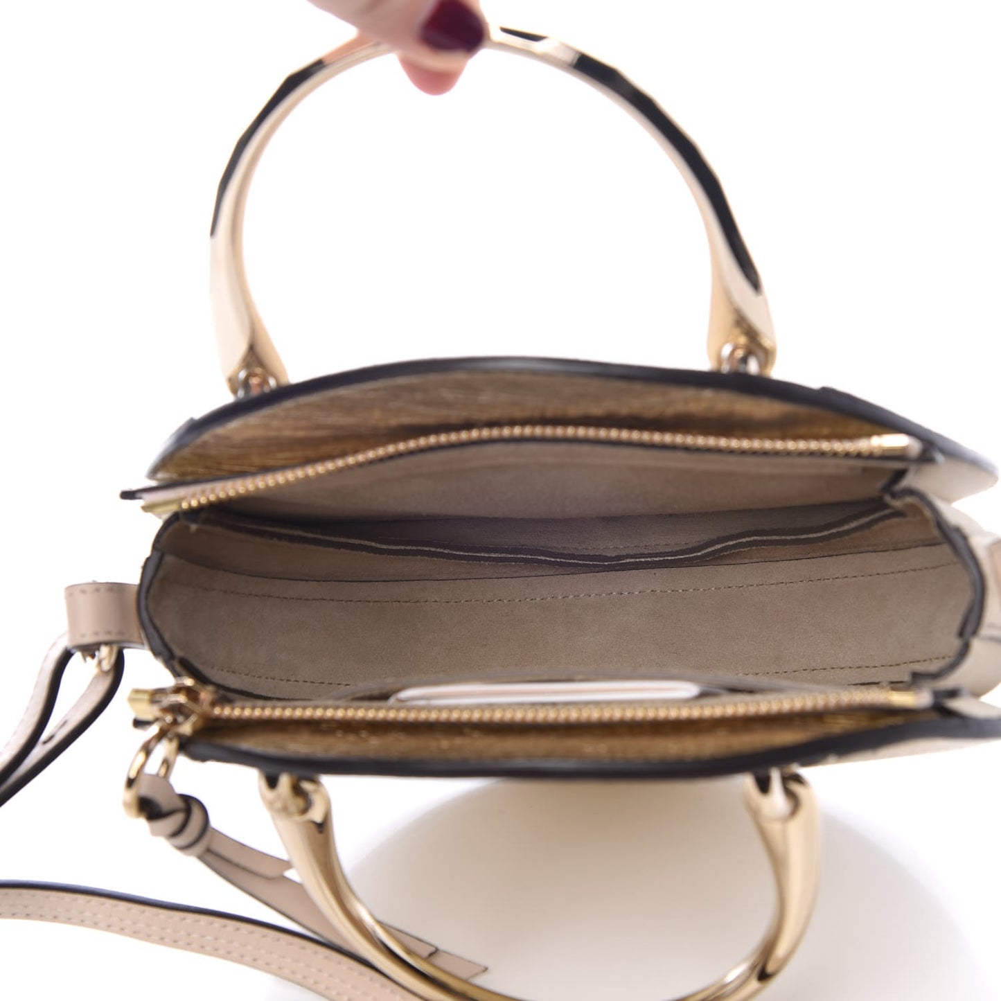 Metallic Calfskin Suede Small Pixie Bag Gold