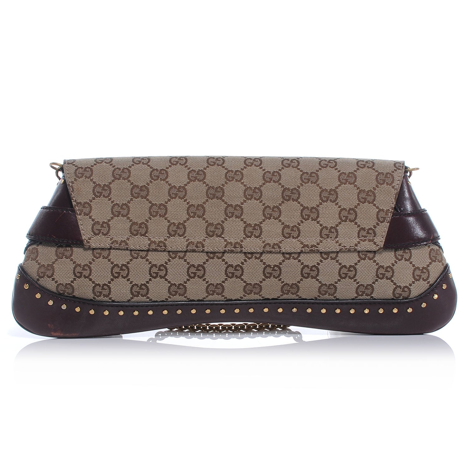 Gucci Monogram Studded Horsebit Clutch Ebony 3 of 7