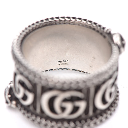 Gucci Sterling Silver GG Marmont Snake Band Ring 55 7.5 6 of 8