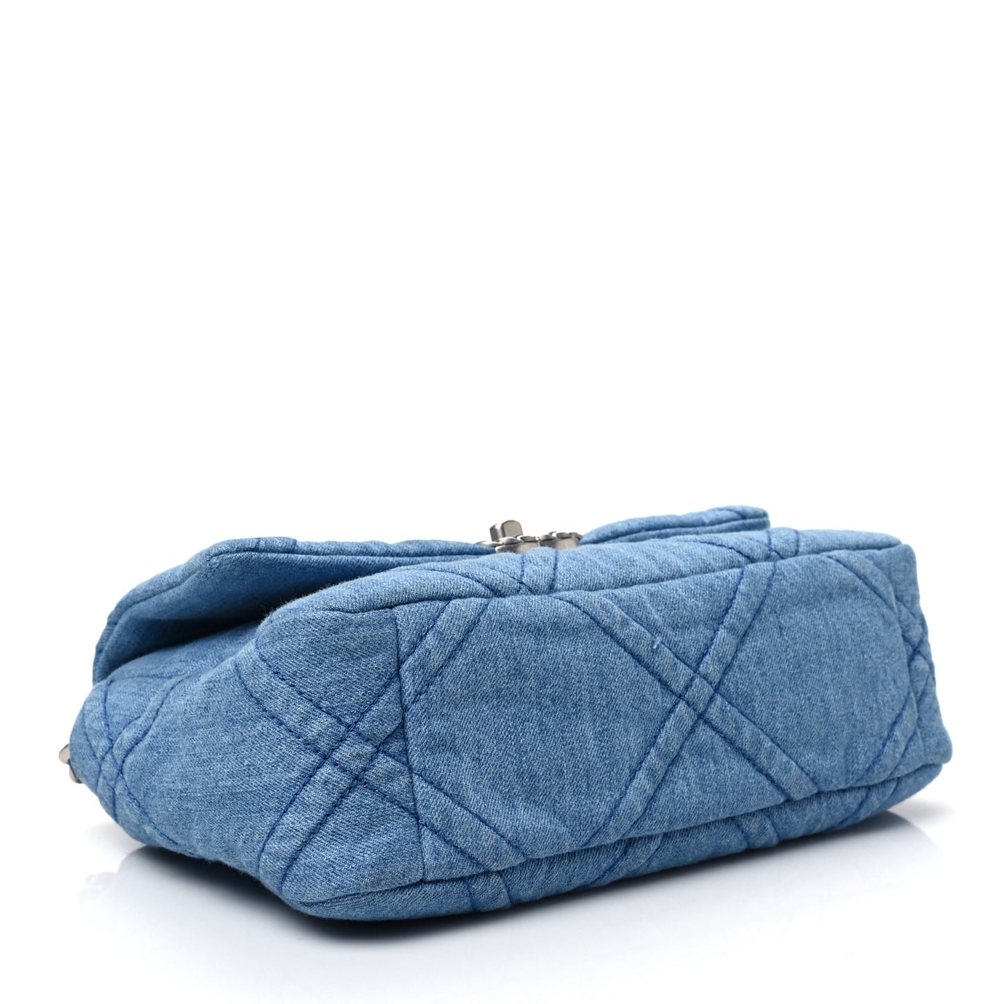 Denim Quilted Medium Chanel 19 Flap Blue