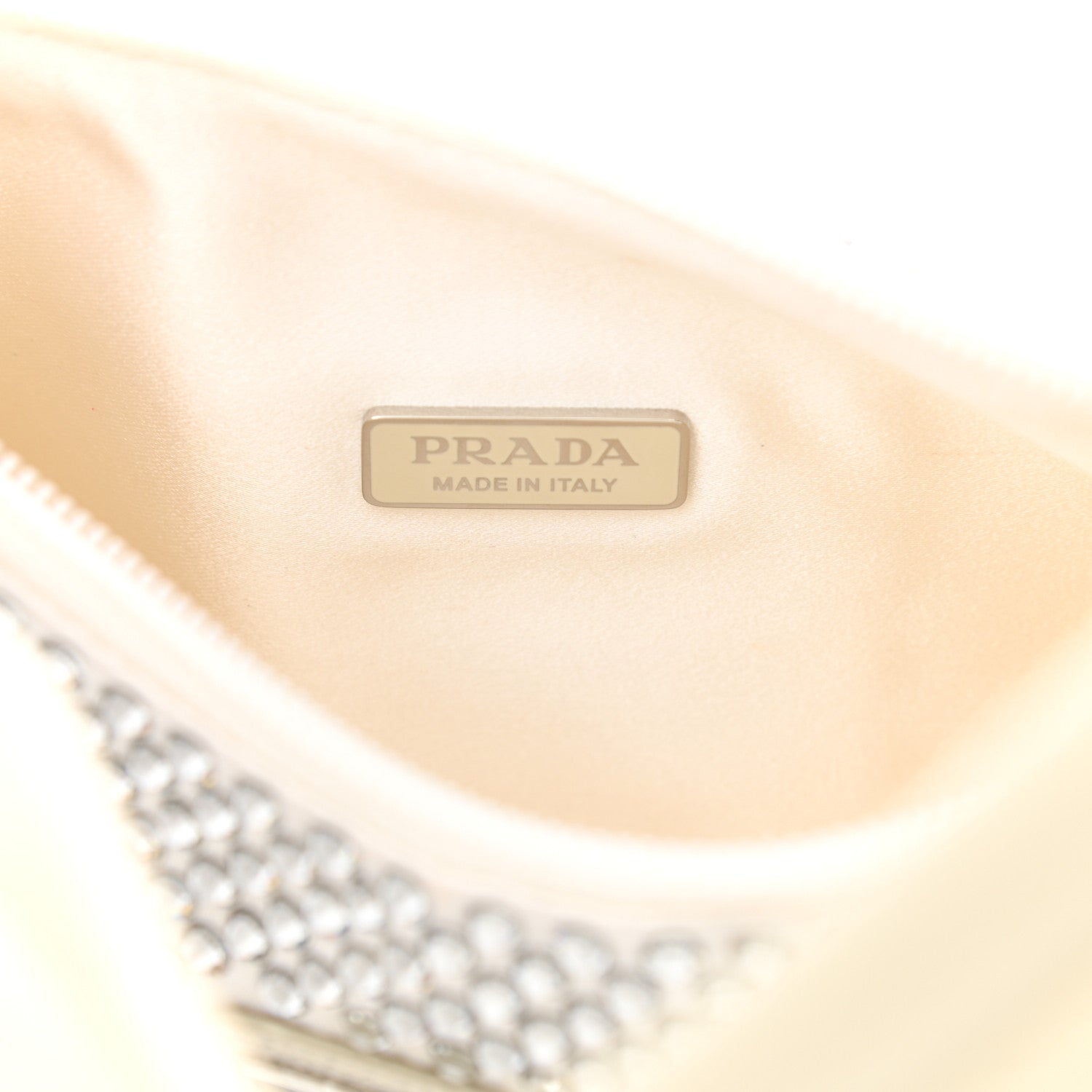 Prada Satin Crystal Mini Re-Edition 2000 Bag White 6 of 9